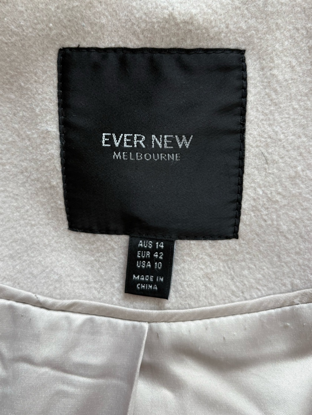 Ever New Classic Ivory Collared Coat Size US 10 Tailored Wool Look Fall Classic - Picture 11 of 13